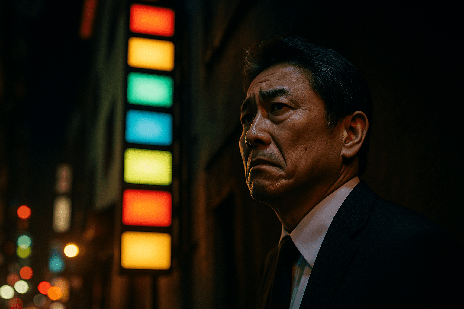 雑居ビルの壁に並ぶ小さな看板を、訝しげな表情で見上げる中年男性